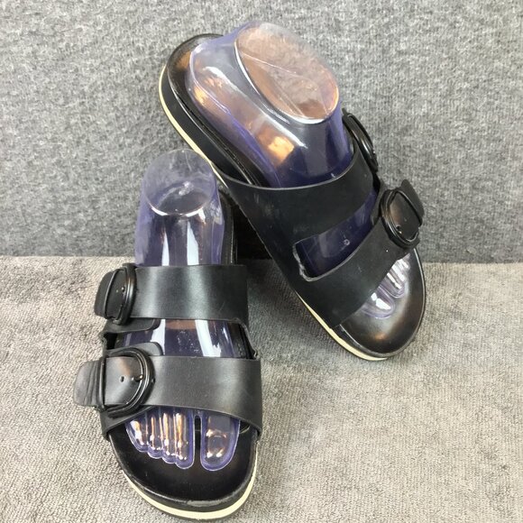 Marc Fisher Shoes - Marc Fisher Kristane Black Buckle Slides Sz 9M